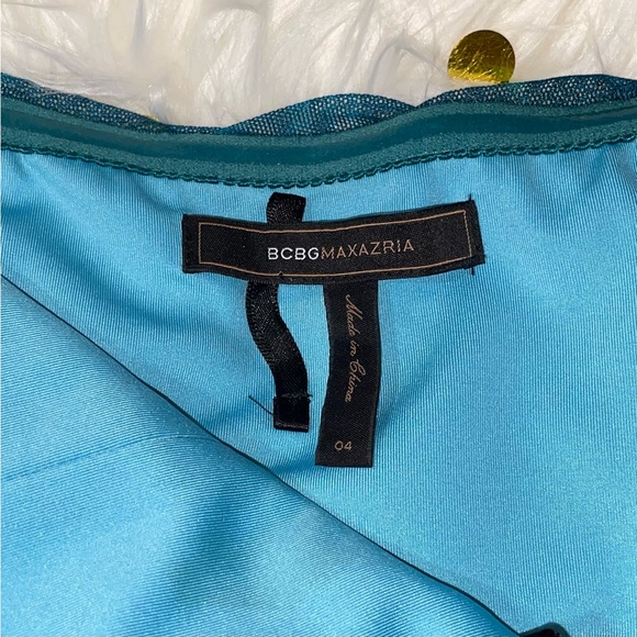 BCBGMAXAZRIA Winnie Aquamarine Watercolor Bodycon Cocktail / Party Dress - Picture 7 of 8